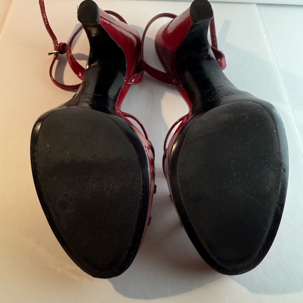 Prada Women's Cherry Red Strappy Heels - Picture 5 of 6
